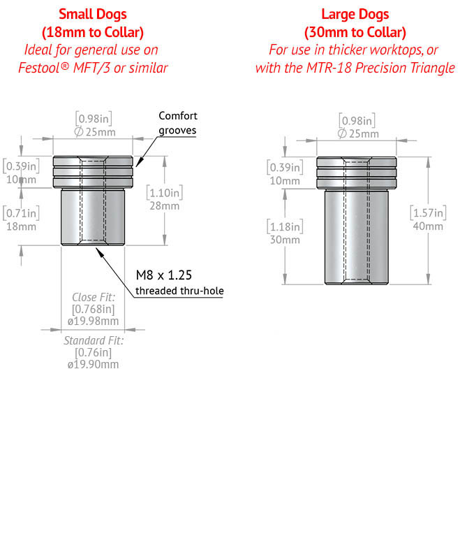 DoubleGroove Dog Dimension Drawings